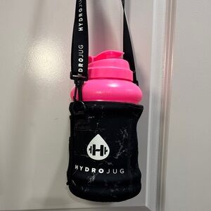 HydroJug Neon Pink Bottle with Black Sleeve